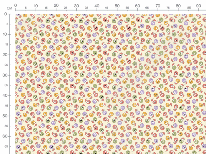 Tissu Imprimé Noel Retro Boules Smile, 11 tissus au choix – Image 3