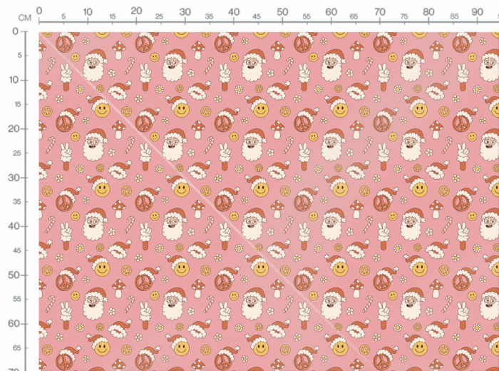 Tissu Imprimé Groovy Retro Pere Noel, 11 tissus au choix – Image 3