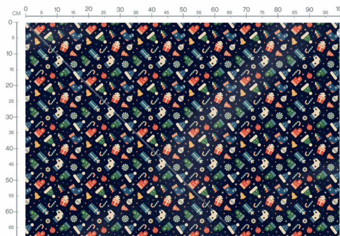 Tissu Imprimé Retro Noel Vintage Nuit, 11 tissus au choix – Image 3