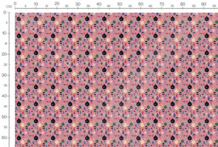 Tissu Imprimé Retro Noel Vintage Rose, 11 tissus au choix – Image 3