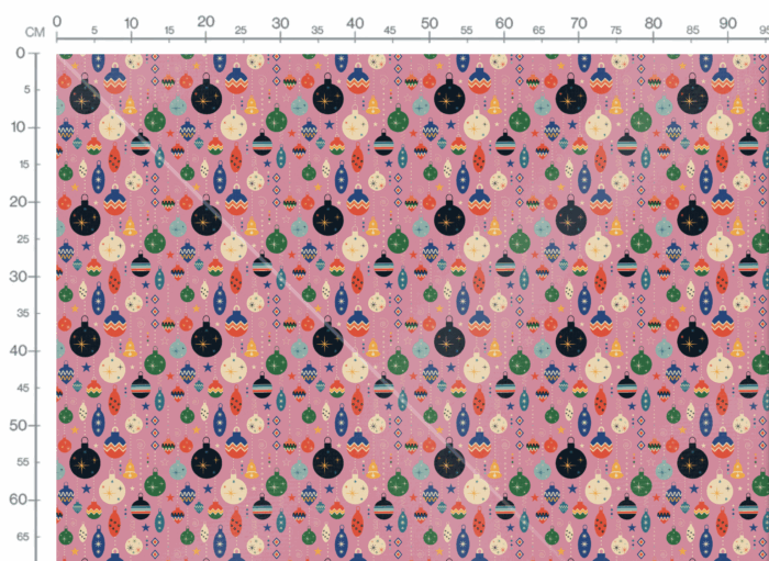 Tissu Imprimé Retro Noel Vintage Rose Grand, 11 tissus au choix – Image 3