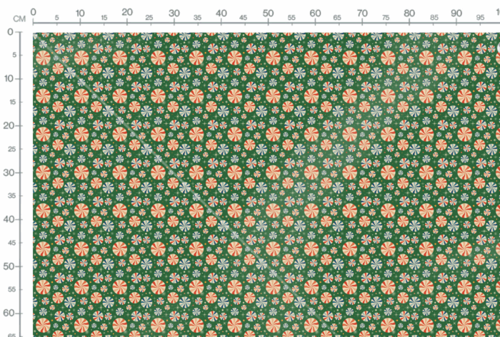 Tissu Imprimé Retro Noel Vintage Vert Bonbon, 11 tissus au choix – Image 3