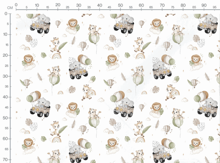 Tissu Imprimé Safari Ballons, 5 coloris et 11 tissus au choix – Image 4