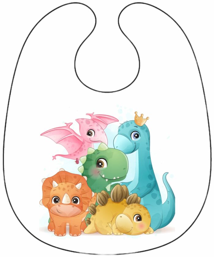 Panneau Bavoir Dinosaures Mignons