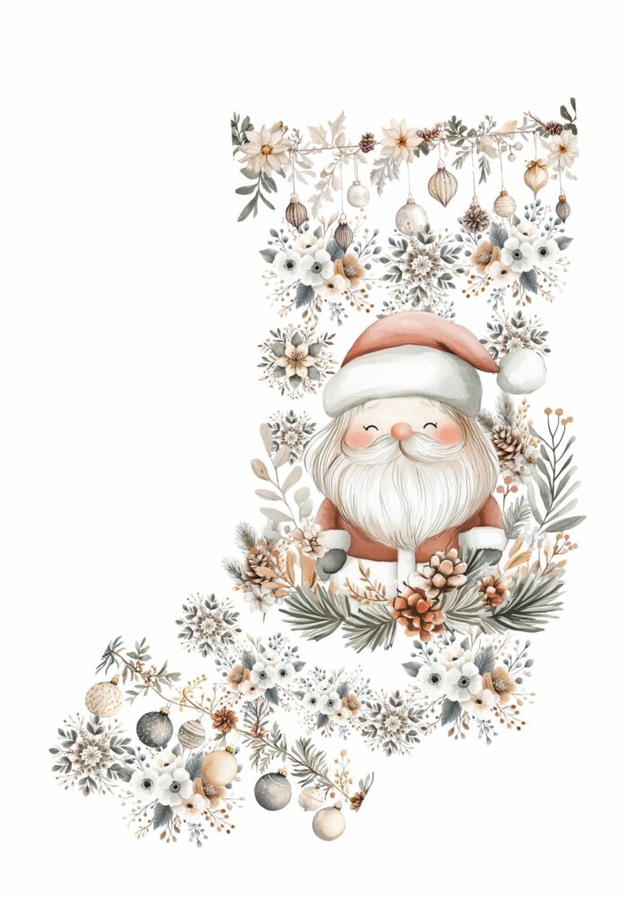 Panneau Chaussette de Noel Boho Pere Noel – Image 3