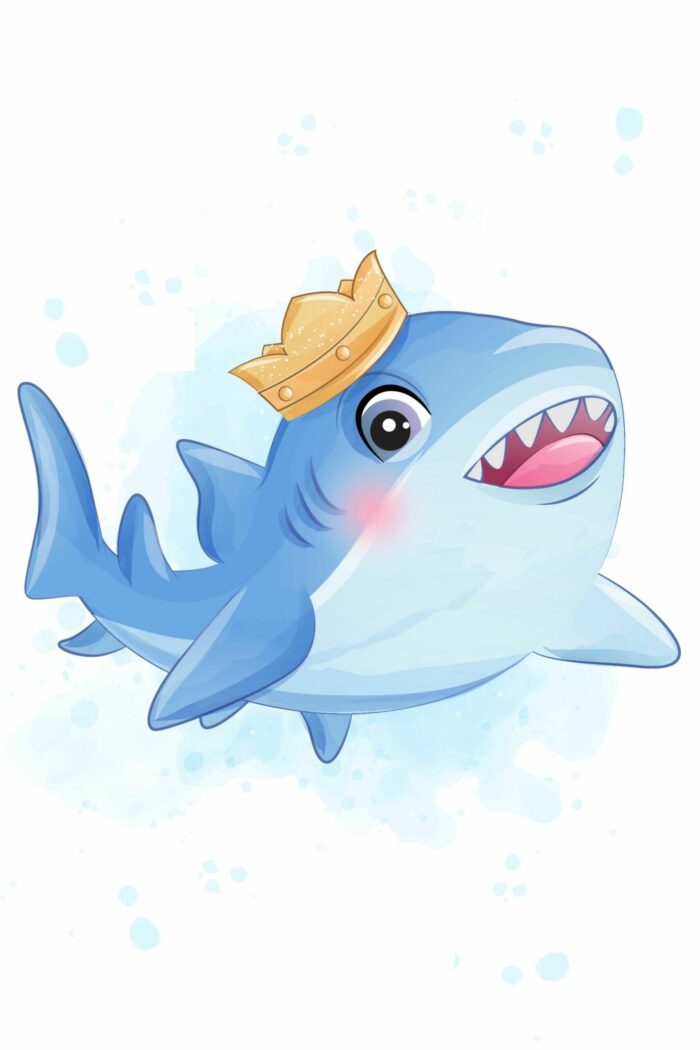 Panneau Tissu Couverture Requin Mignon