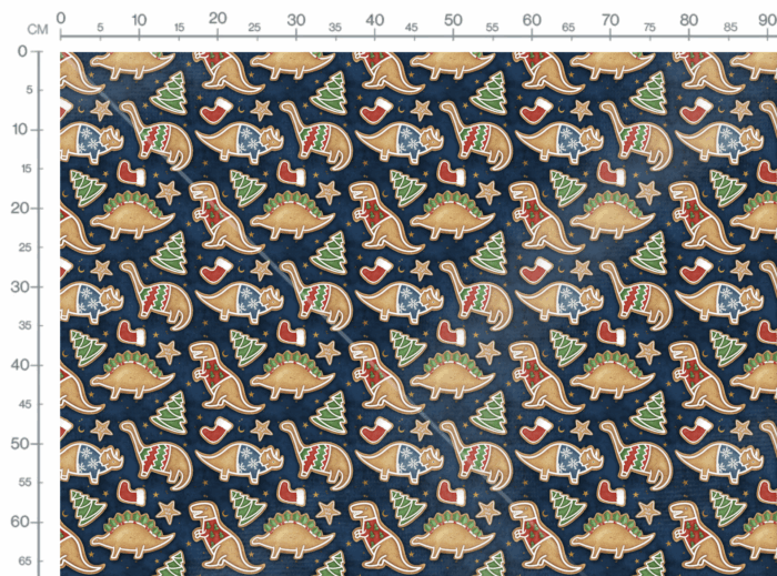 Tissu Imprimé Dino Noel Pain d'Epices, 11 tissus au choix – Image 3