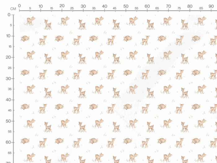 Tissu Imprimé Faon Tout Mignon Blanc, 11 tissus au choix – Image 3