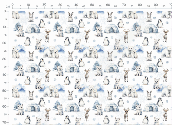 Tissu Exclusif Hiver Polaire Animaux Igloo, 11 tissus au choix – Image 3