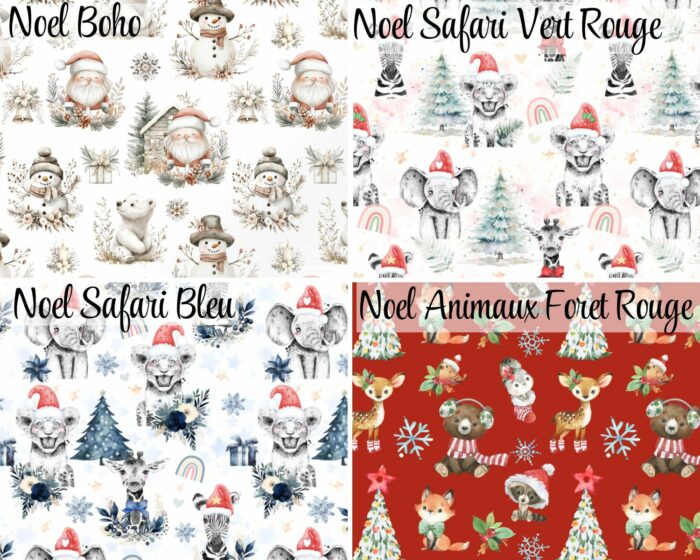 Lingettes Lavables Noel avec Panier, tissu au choix – Image 3