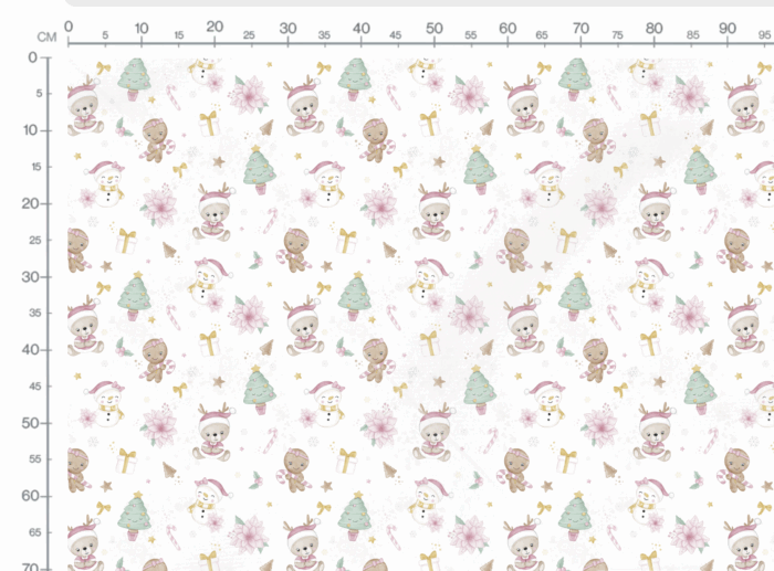 Tissu Imprimé Noel Mignon Fille, 3 coloris et 11 tissus au choix – Image 3