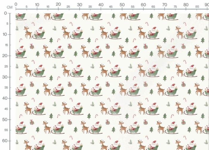 Tissu Imprimé Noel Pere Noel Traineau, 11 tissus au choix – Image 3