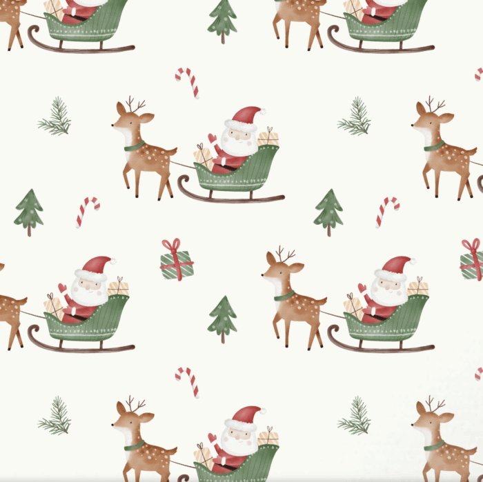 Tissu Imprimé Noel Pere Noel Traineau, 11 tissus au choix