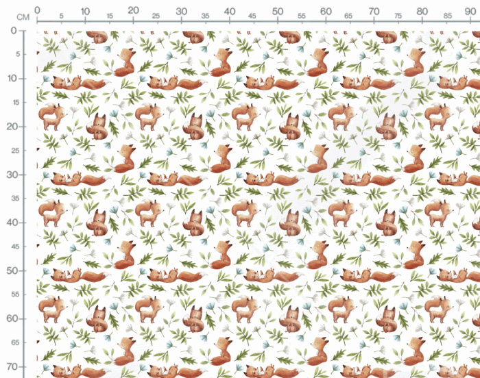 Tissu Imprimé Renard Mignon Brindilles, 11 tissus au choix – Image 3