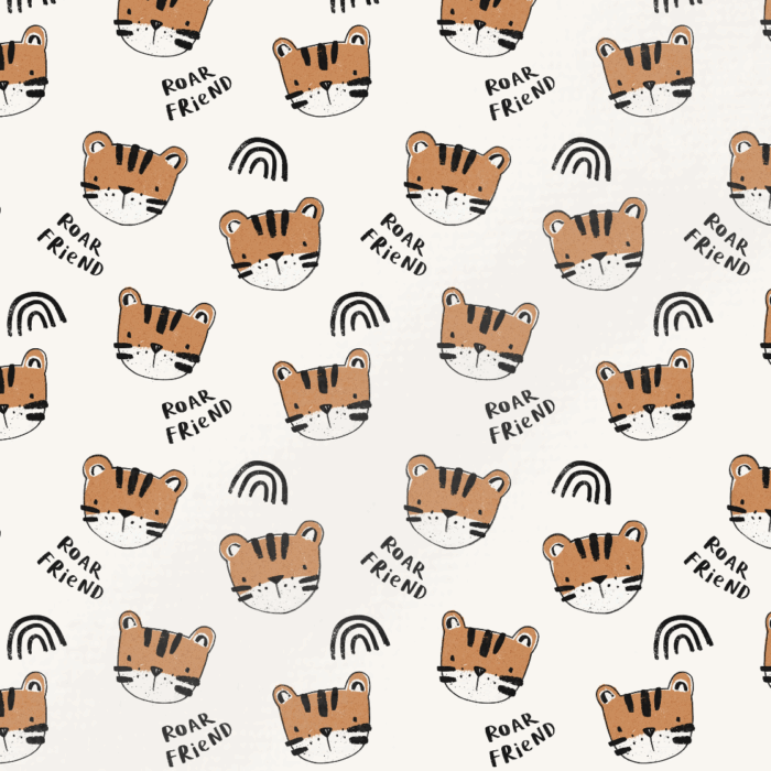 Tissu Imprimé Tigre Arc-en-ciel, 4 coloris et 11 tissus au choix