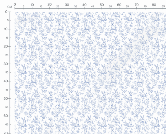 Tissu Inspiration Toile de Jouy Lapin Bleu, 11 tissus au choix – Image 2