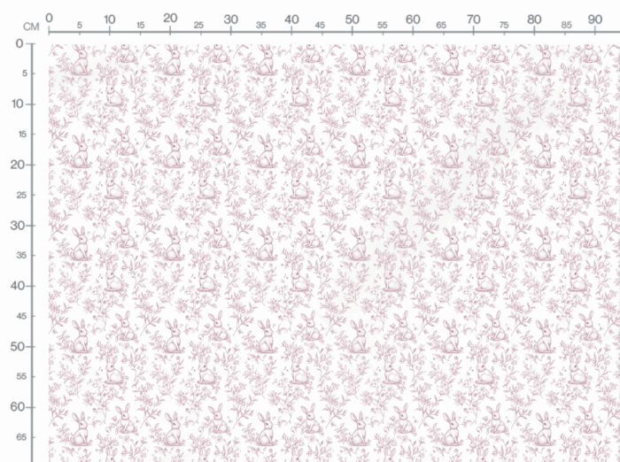 Tissu Inspiration Toile de Jouy Lapin Rose, 11 tissus au choix – Image 3