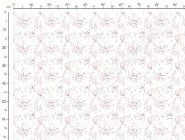 Tissu Inspiration Toile de Jouy Ourson Rose, 11 tissus au choix – Image 2