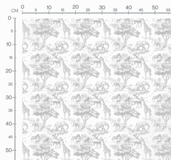 Tissu Inspiration Toile de Jouy Safari Gris, 11 tissus au choix – Image 2