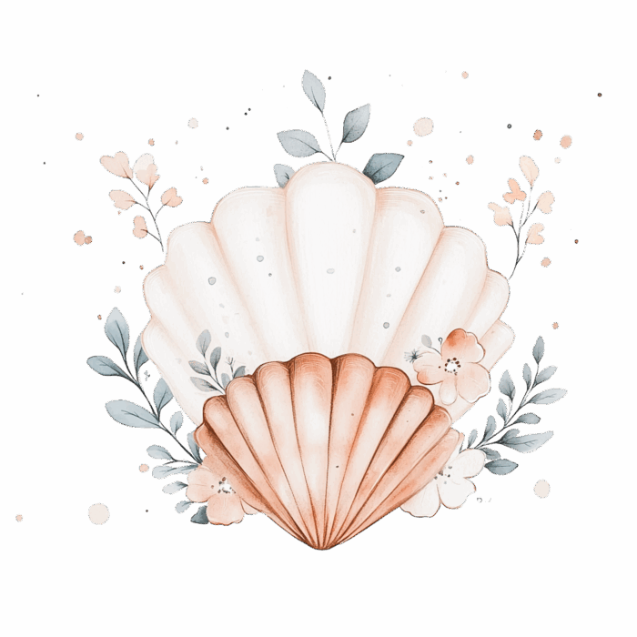Panneau de Tissu Ocean Boho Coquillages, taille au choix
