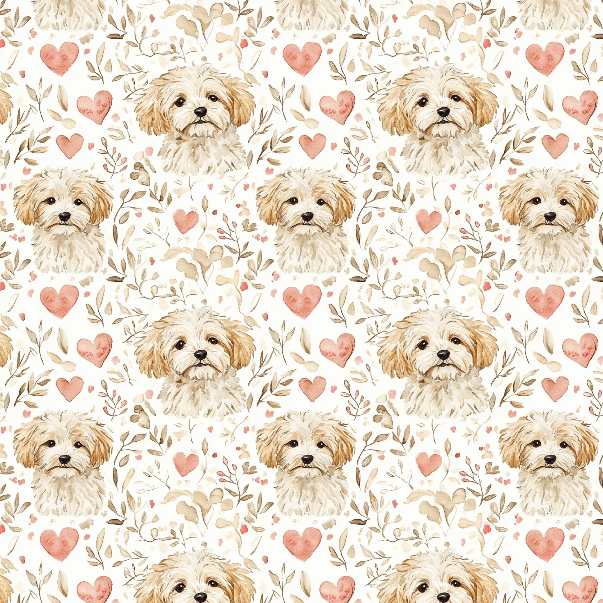 Tissu Imprimé Saint Valentin Chiens, 11 tissus au choix