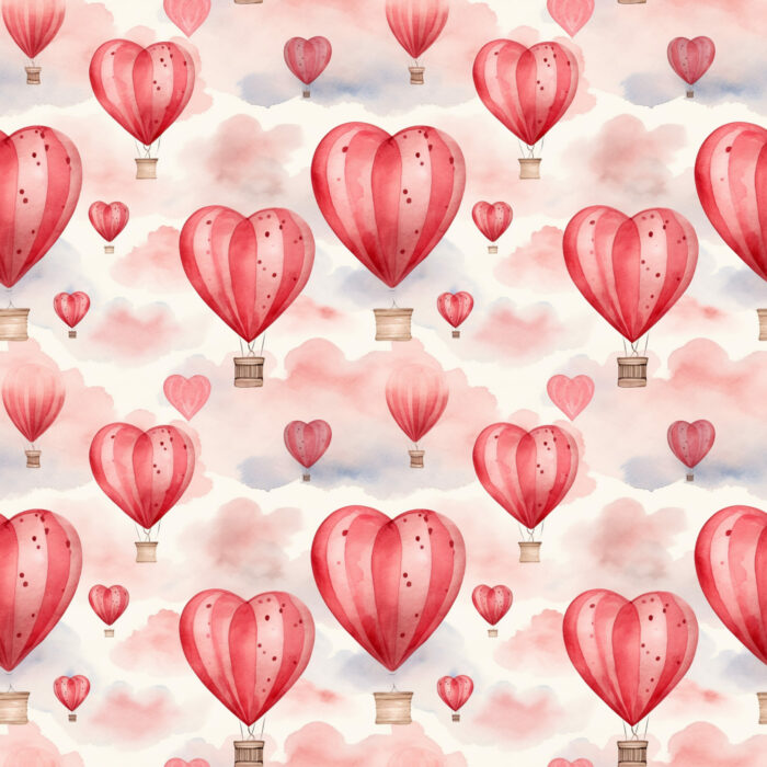 Tissu Imprimé Coeur Ballons Rouges, 11 tissus au choix
