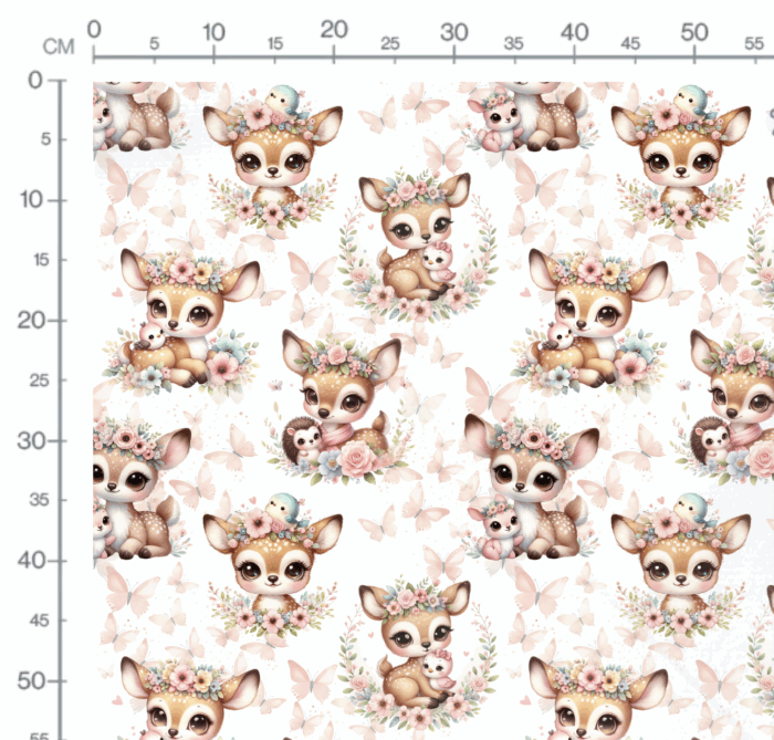 Tissu Exclusif Faon Mignon Fleurs, 11 tissus au choix – Image 2