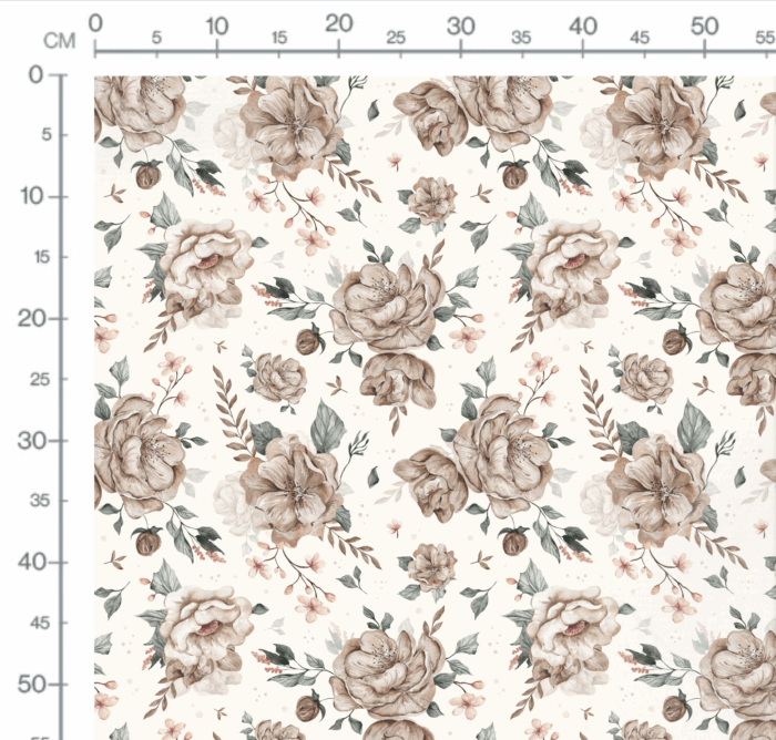 Tissu Imprimé Fleurs Romantiques Boho, 4 coloris et 10 tissus au choix – Image 3