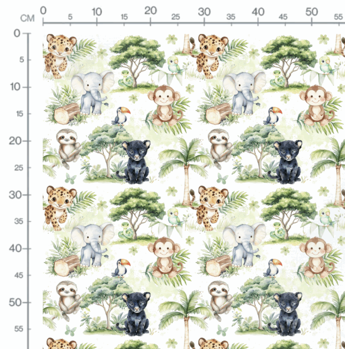 Tissu Exclusif Jungle Bebes Animaux, 11 tissus au choix – Image 2