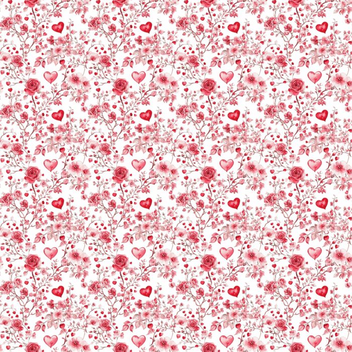 Tissu Imprimé Saint Valentin Floral Vintage, 11 tissus au choix