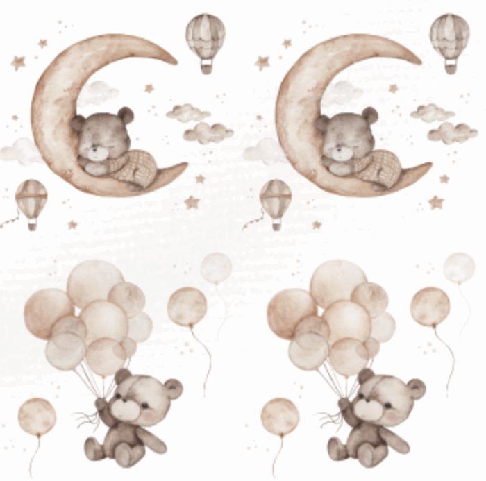 Lot Thermocollant pour tissus Ourson Ballons