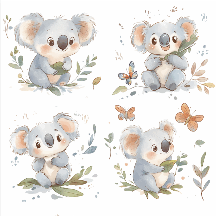 Lot Thermocollant pour tissus Koala Feuilles