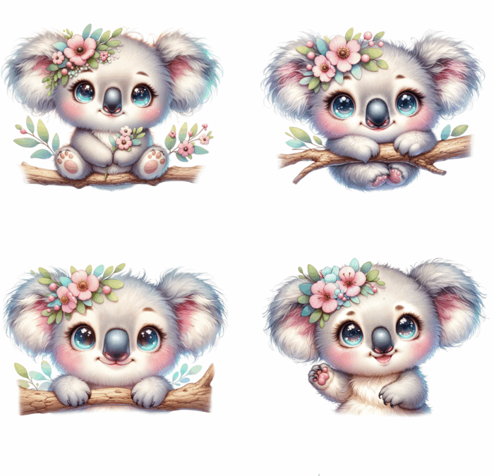 Lot Thermocollant pour tissus Koala Tout Mignon