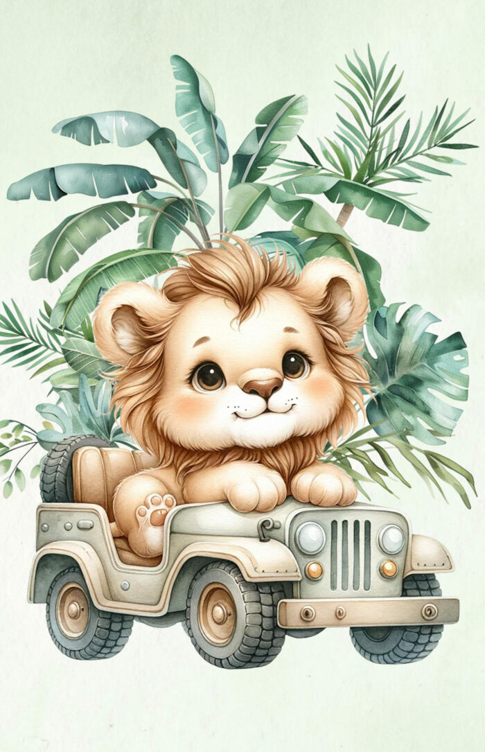 Panneau Couverture Lion Mignon Safari, 2 tailles