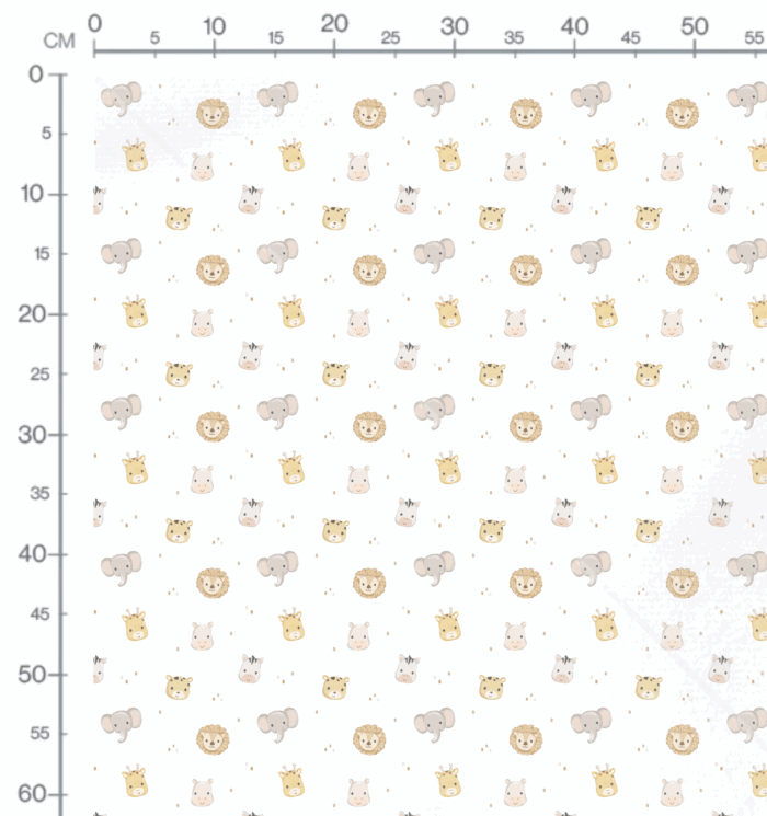Tissu Imprimé Animaux Jungle Mini Blanc, 10 tissus au choix – Image 3