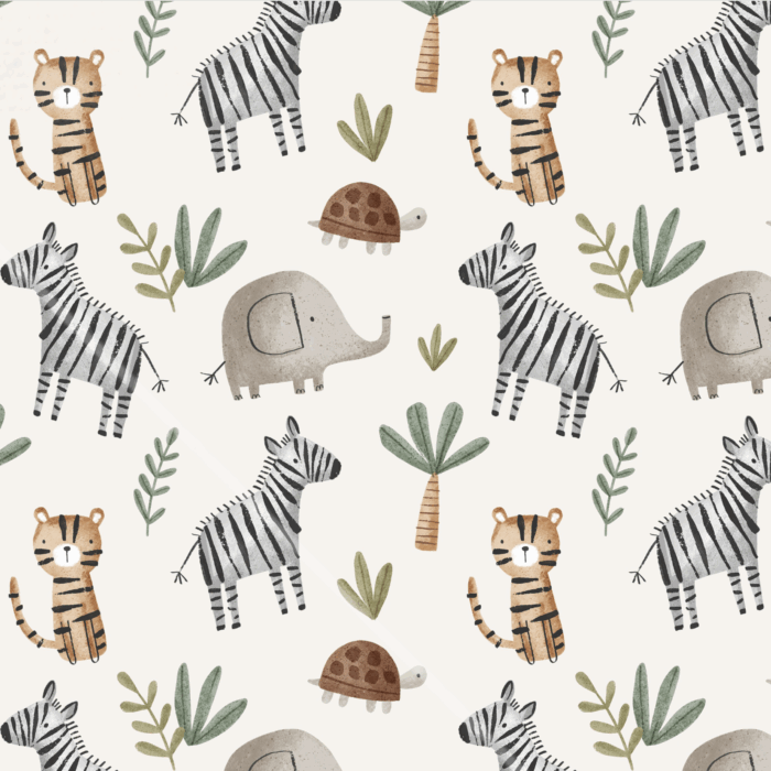 Tissu Imprimé Animaux Savane Palmier, 10 tissus au choix