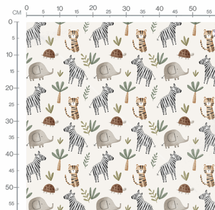 Tissu Imprimé Animaux Savane Palmier, 10 tissus au choix – Image 3