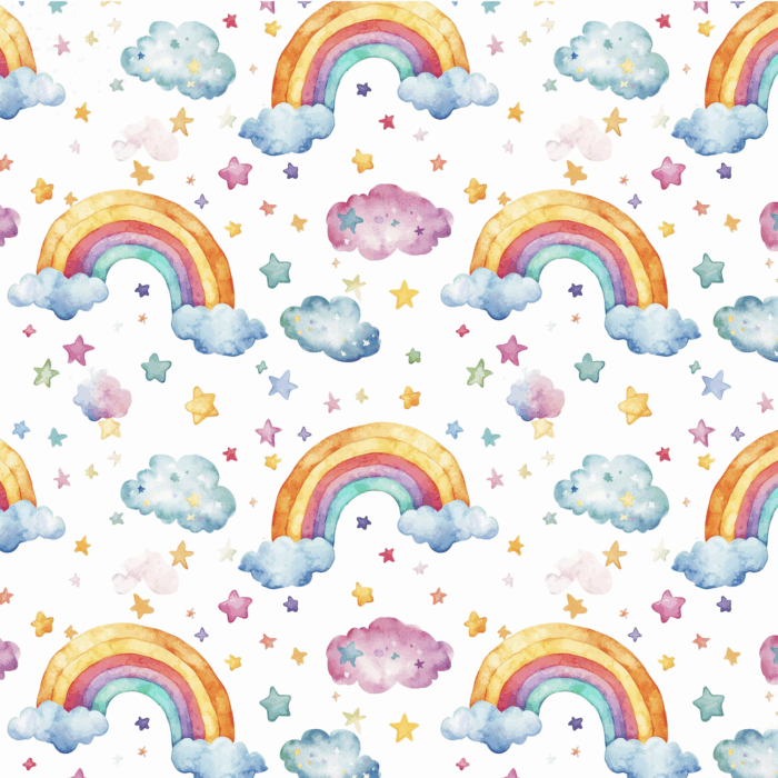 Tissu Imprimé Arc-en-ciel Aquarelle Couleurs, 10 tissus au choix