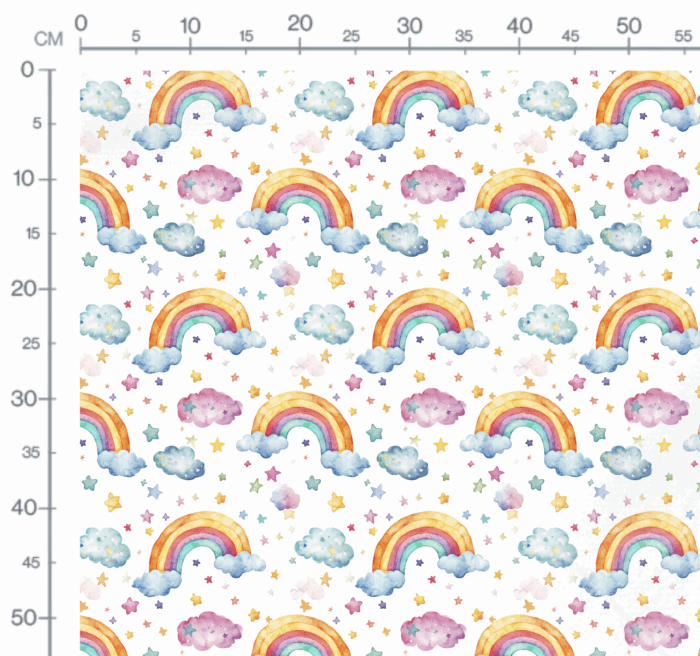 Tissu Imprimé Arc-en-ciel Aquarelle Couleurs, 10 tissus au choix – Image 3