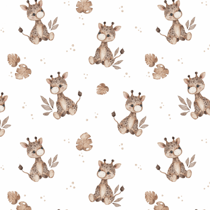 Tissu Imprimé Bebe Girafe Boho, 10 tissus au choix