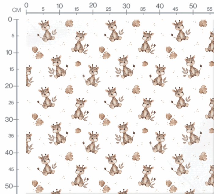 Tissu Imprimé Bebe Girafe Boho, 10 tissus au choix – Image 3