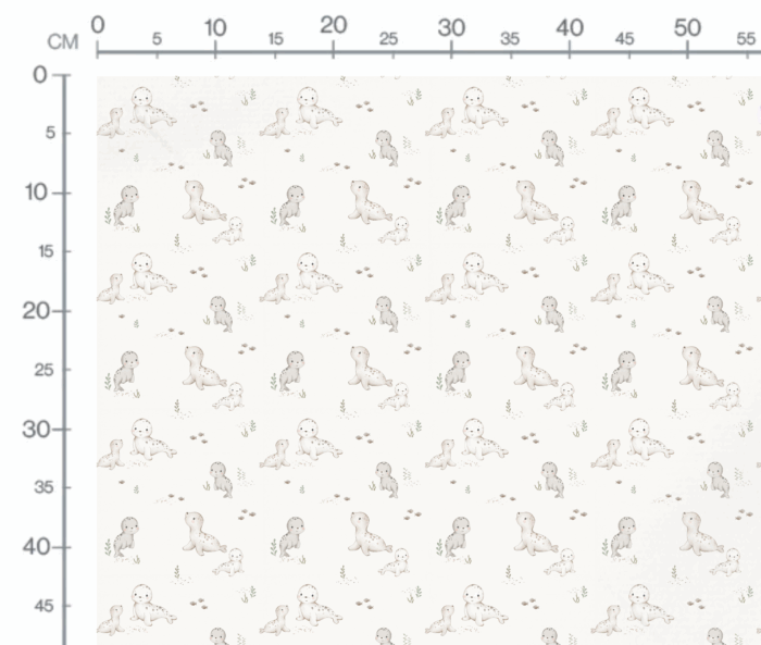 Tissu Imprimé Bebe Phoque, 6 coloris et 10 tissus au choix – Image 3