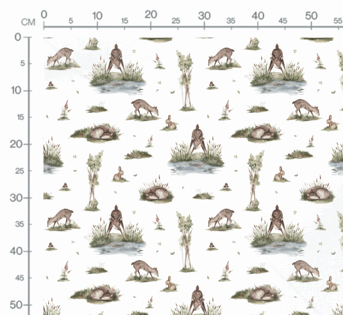 Tissu Imprimé Biche Minimaliste, 10 tissus au choix – Image 2