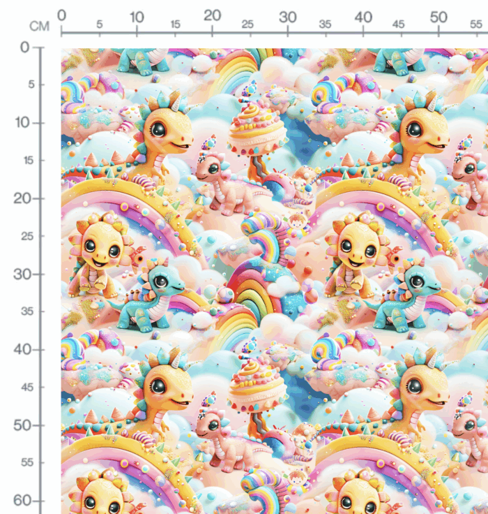 Tissu Imprimé Dinosaure 3d Arc-en-ciel, 10 tissus au choix – Image 3