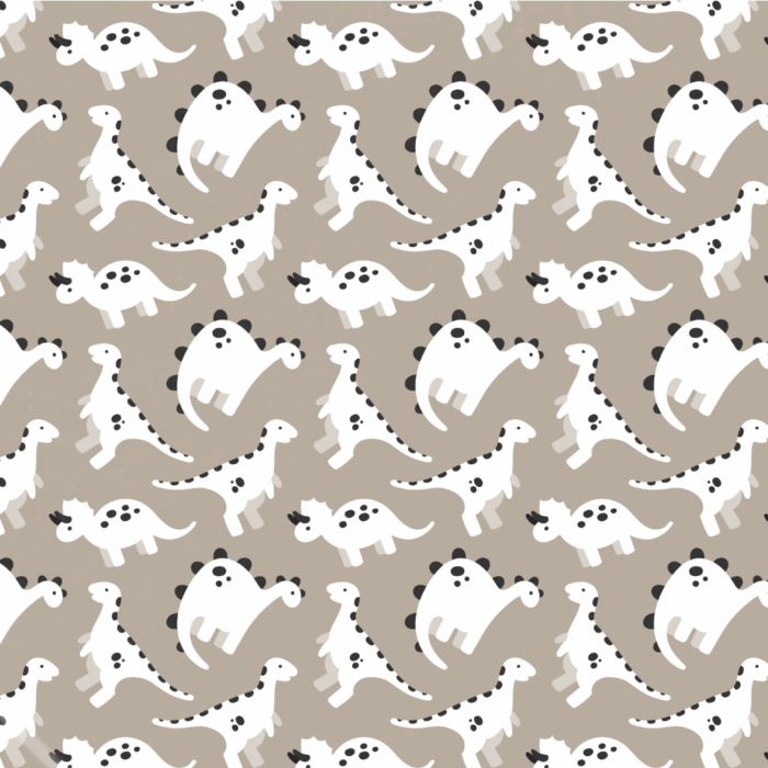 Tissu Imprimé Dinosaure Blanc et Noir, 10 tissus au choix