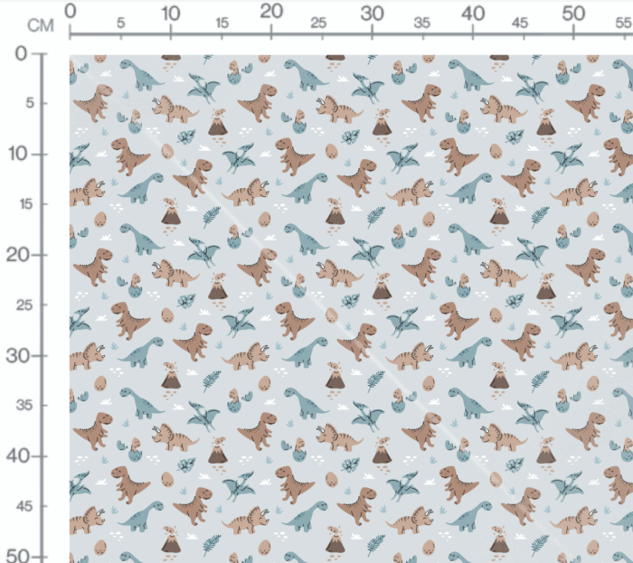 Tissu Imprimé Dinosaure Bleu Pastel, 10 tissus au choix – Image 3