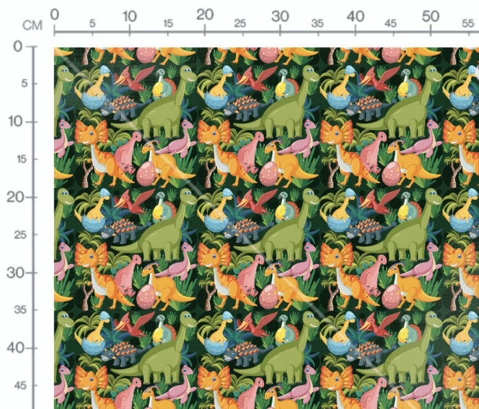 Tissu Imprimé Dinosaure Jungle Couleurs, 10 tissus au choix – Image 3
