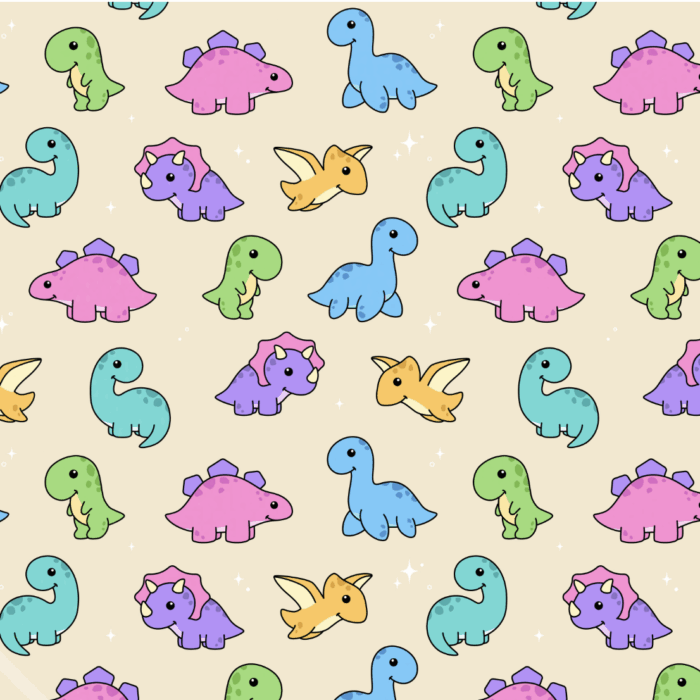 Tissu Imprimé Dinosaure Mignon Multicolore, 10 tissus au choix
