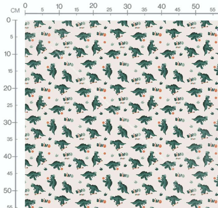 Tissu Imprimé Dinosaure Trottinette, 10 tissus au choix – Image 3