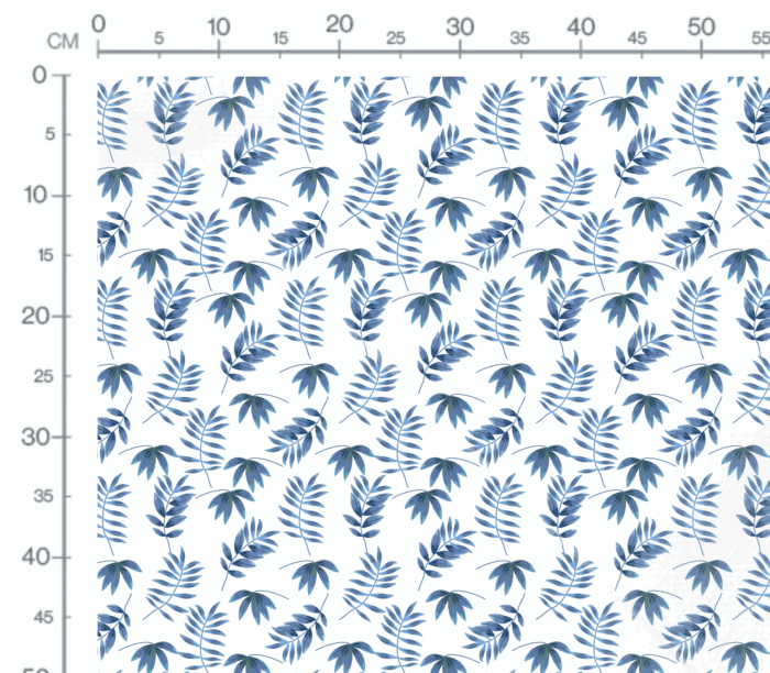 Tissu Imprimé Feuille Tropicale Bleu et Blanc, 10 tissus au choix – Image 3